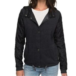 Roxy | Mystic Fall Fleece Lined Lightweight Jacket | Medium, Hood, Snaps, Zipper